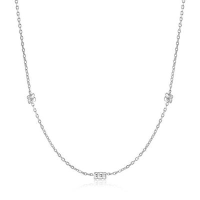 Smooth Twist Link Point 925 Silver Necklace N038-02H