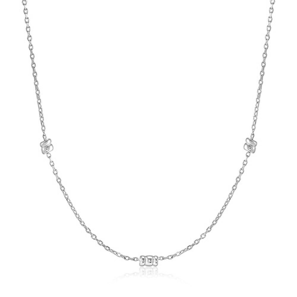 

Smooth Twist Link Point 925 Silver Necklace N038-02H