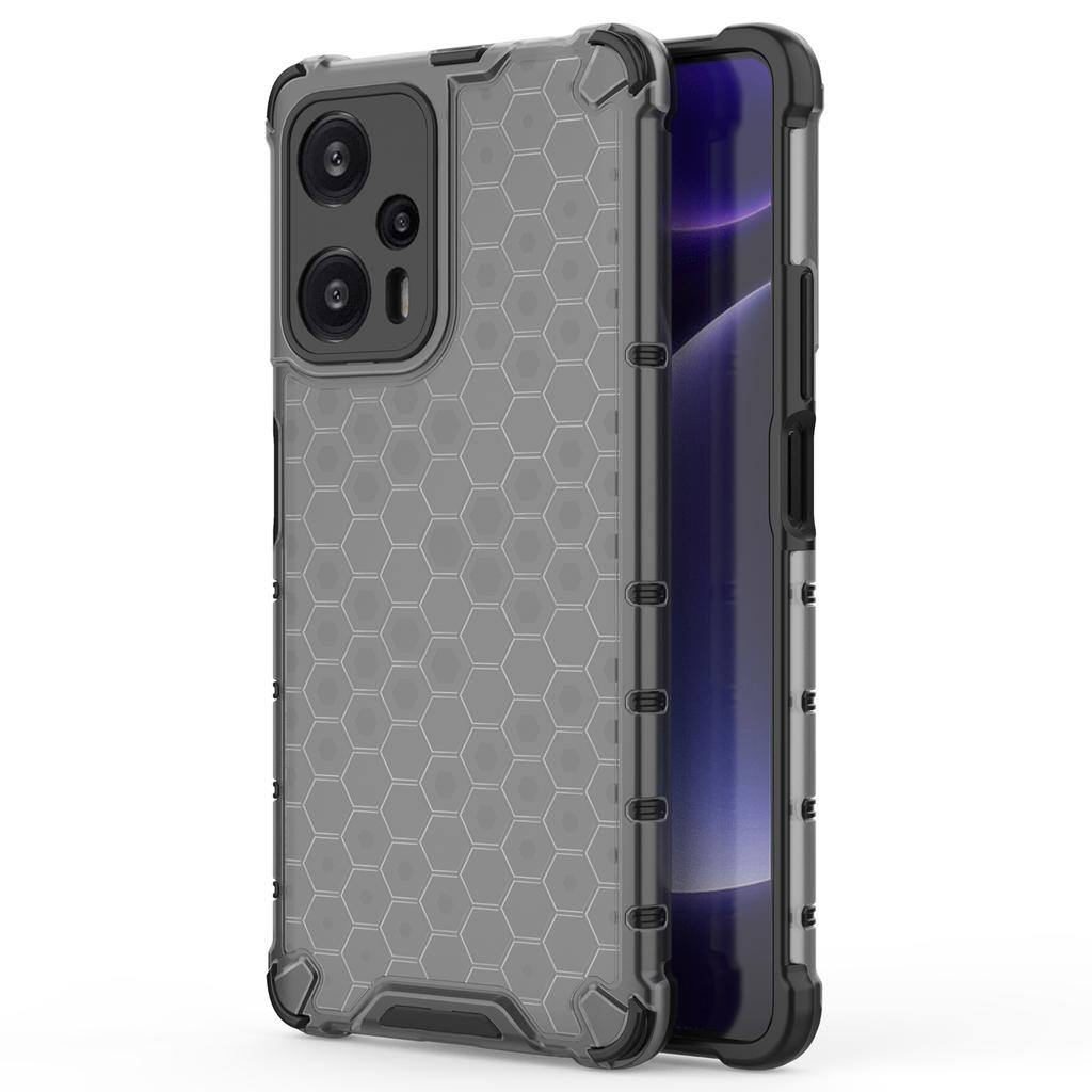 For Xiaomi Redmi Note 12 Turbo/Poco F5 5G Honeycomb Texture Phone Case TPU+PC Anti-drop Smartphone Cover