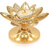 Rutschfester Lotus-Kerzenhalter Metallbasis Klarer Blumenkerzenständer Heimdekoration