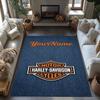 Harley-davidson Motorcycles Customize Your Name Floor Rug Office Rug Perfect for Outdoor Living Rooms Game Room Balcony Anti-slip Rug Decorate Offices