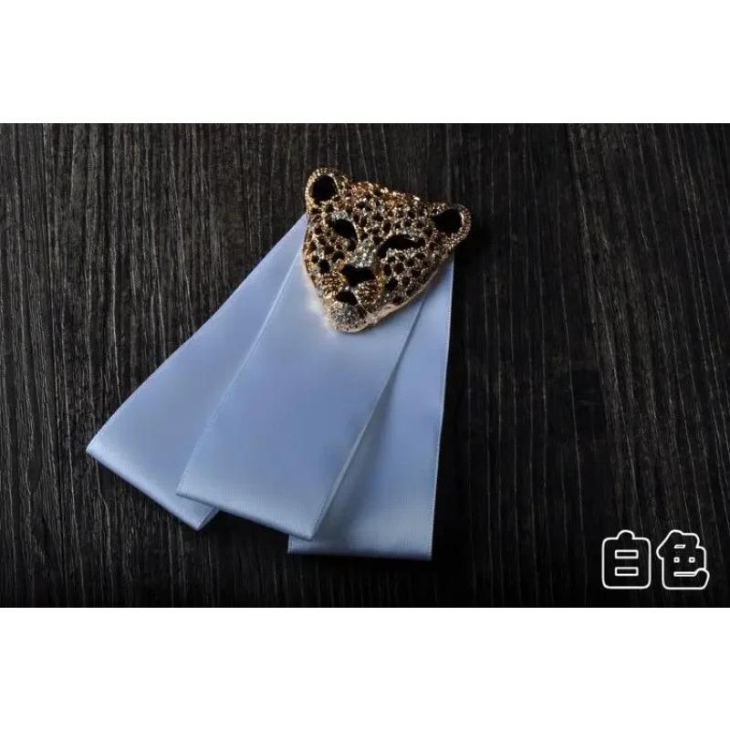 Men's Bow Tie Leopard Head Rhinestone Ribbon Bowtie Women's Shirts Collar Flowers Fashion Korean British Dress Suits Accessories