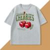 Vintage Cherry T Shirt Fruit Tshirt Summer Cotton Short Sleeve Women TShirt Cherry Lover Tee Clothes Casual Round Neck Tops