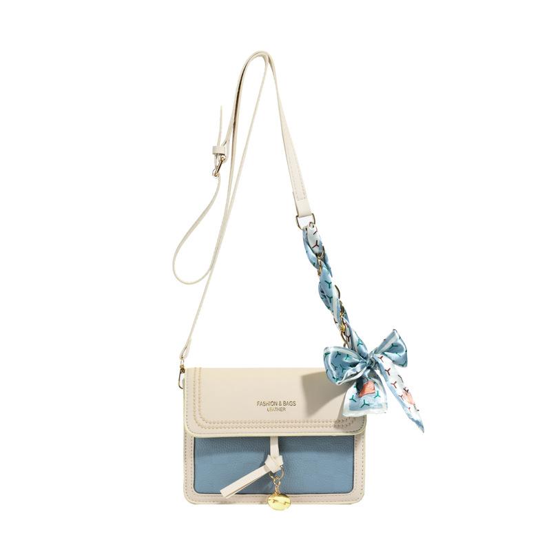 Premium texture foreign style small bag women's bag 2025 summer new versatile single shoulder oblique span bag contrasting color small square bag wome