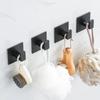 1Pcs Black Self-Adhesive Wall Hooks For Hanging Keys Clothes Hanger Door Robe Hook Coat Rack Towel Holder Bathroom Accessories