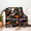 "Bohemian Vibes: Eclectic Collage Art Print"Blanket Flannel Throw Blanket for Sofa, Bed, Travel, Camping, Office