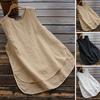 Zanzea Donna Taglie Forti Canotta Basic Senza Maniche Larga Monocolore Per Comfort Stilosa in Estate