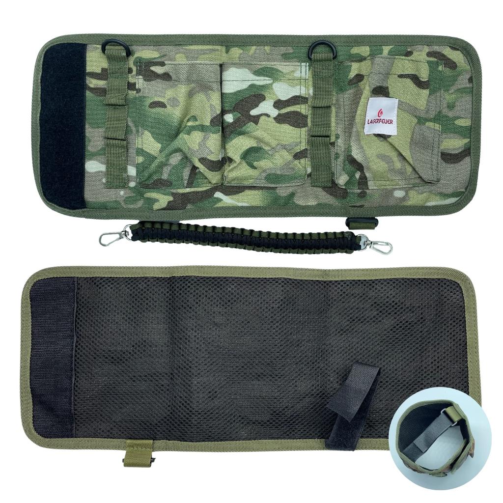 LAGERFEUER Bottle Wet Wipe Cover, Cylindrical, with Paracord Handle, for Elleair, Outdoor Camping, and BBQs (Camouflage)