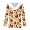 Women's T Shirt Tee Christmas Shirt Long Sleeve Party Christmas Print Fleece Collar V Neck Top