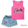 Bambina Ragazza Anime Cartone Animato Super Star Rumi Zoey Mira Cantante POP Stampa Casual Senza Maniche Canottiera Pantaloncini di Jeans Set di Vestiti