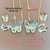18K Rose Gold Plated Sterling Silver Butterfly & Clover Necklace with White Mother-of-Pearl