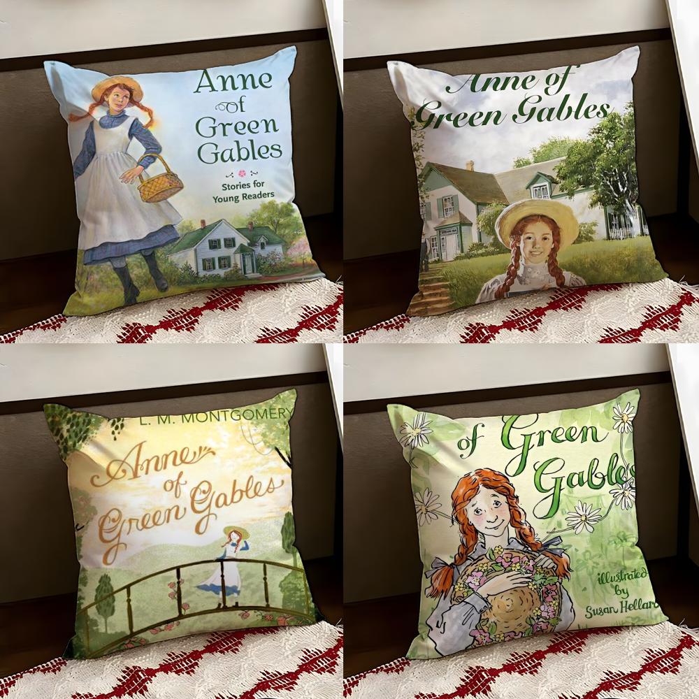 Books Anne of GGreen Gables Cushion Cover Reversible Soft Durable Pillow Cover Home Car MultiScene Use for Daily Comfort