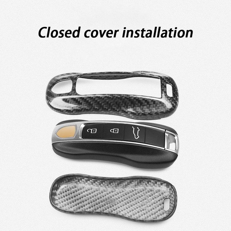 Real Carbon Fiber Key Fob Cover For Porsche 718 911 Carrera 918 Spyder Boxster 981 Cayenne 92A Cayman 981 For Macan Panamera