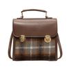 Chic Casual Pu Leather Backpack In Gray Plaid Perfect For Trendy Everyday Outfits