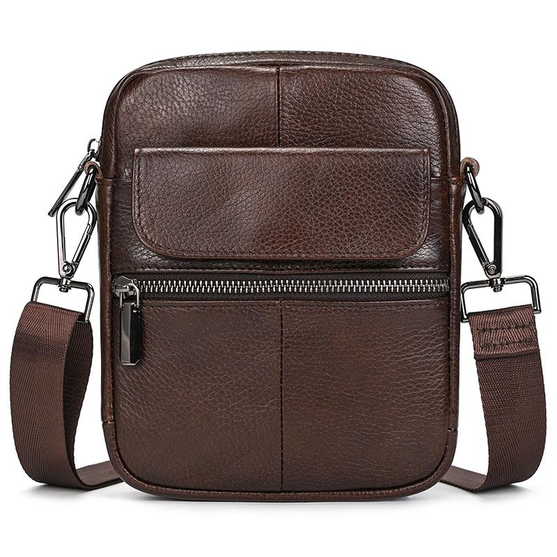 New Fashion Men s Leather Shoulder Bag Genuine Leather Crossbody Man Bags Real Cowhide Sling Bag For Male Messenger Bags