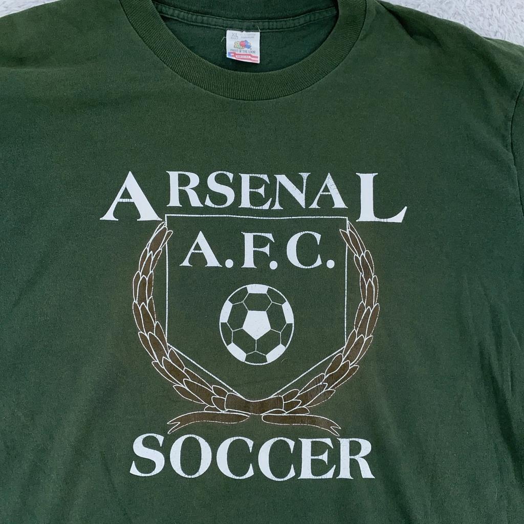 Vintage Arsenal AFC Tröja Stor Fotboll Engelsk Fotboll Fruit of the Loom 90-tal