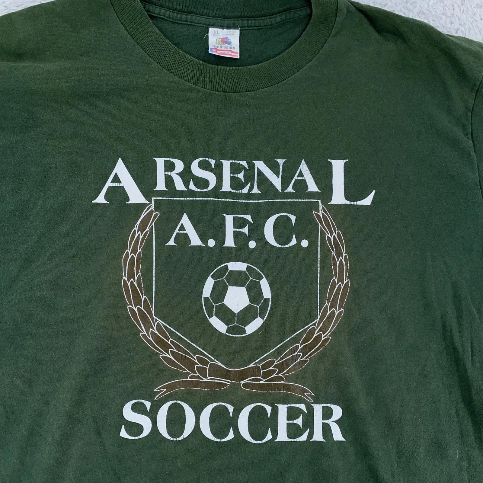 Vintage Arsenal AFC Shirt Large Soccer English Football Fruit of the Loom 90s S