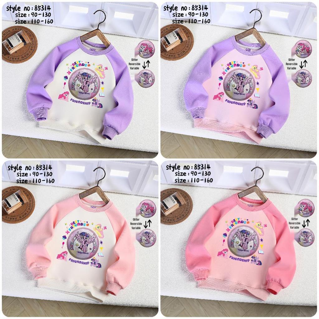 2025 New Little Pony Sequin Color-Changing Long Sleeve Sweatshirt for Girls