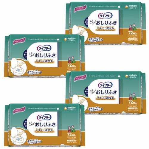 

Lifree Adult Flushable Wet Wipes, 72 Wipes x 4 Packets