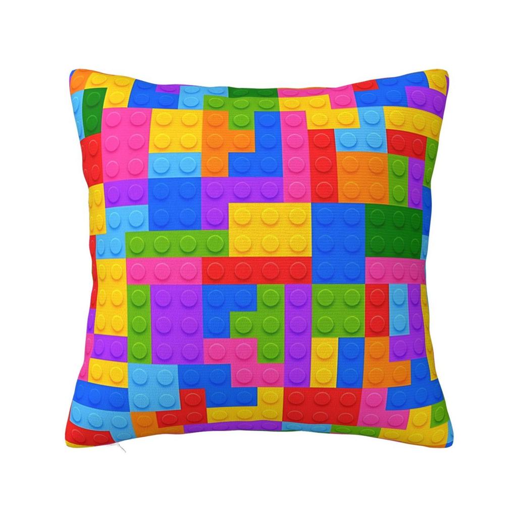Building Blocks Loads Of Bricks Blue Square Pillow Cases Cushion Covers Awesome Polyester Decor Pillowcover for Car 18x18
