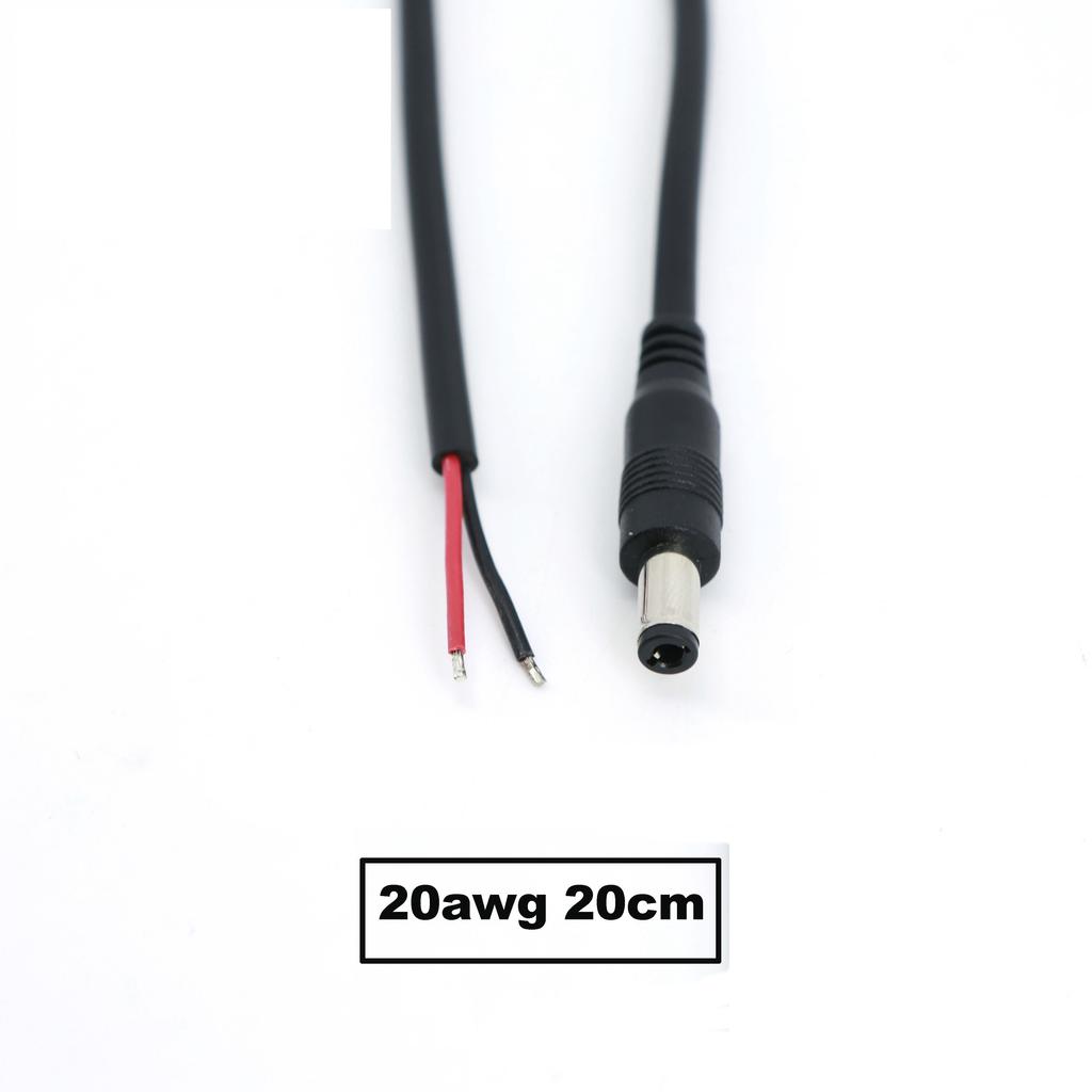 0.2M 0.18M 5.5x2.5MM 2pin DC Male Female 22/20/18/16awg Power Connector Plug Cable Wire Supply Repair Cable 5525 DC5525 Pigtails