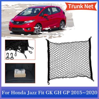 Síťovina do kufru pro Honda Jazz Fit GK GH GP Hybrid 2015~2020 Elastické kapesní háčky Zadní Úložná síť zavazadlového prostoru Příslušenství interiéru