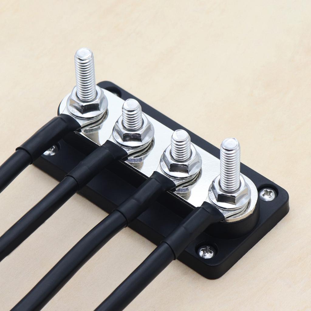 5/16'' 4 Stud Power Distribution Block,Bus Bar with Cover ,High Current Wiring Stud for Marine Boats Automobiles