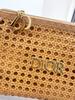 Dior Woven Mesh Makeup Pouch Large Capacity 23×16cm Gold Zipper Cosmetic Bag Travel Women Daily Storage Pouch