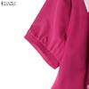ZANZEA Women Casual Turn Down Collar Summer Short Sleeve Dress