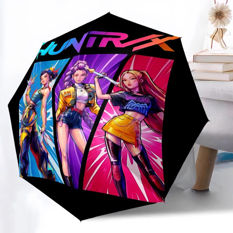1pc Huntress Team Automatic Folding Umbrella, Durable Plastic & Iron, Lightweight for Outdoor Daily Use 021