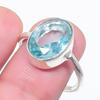 Natural Swiss Blue Topaz Gemstone 925 Sterling Silver Jewelry Ring Size 7 AR-16315