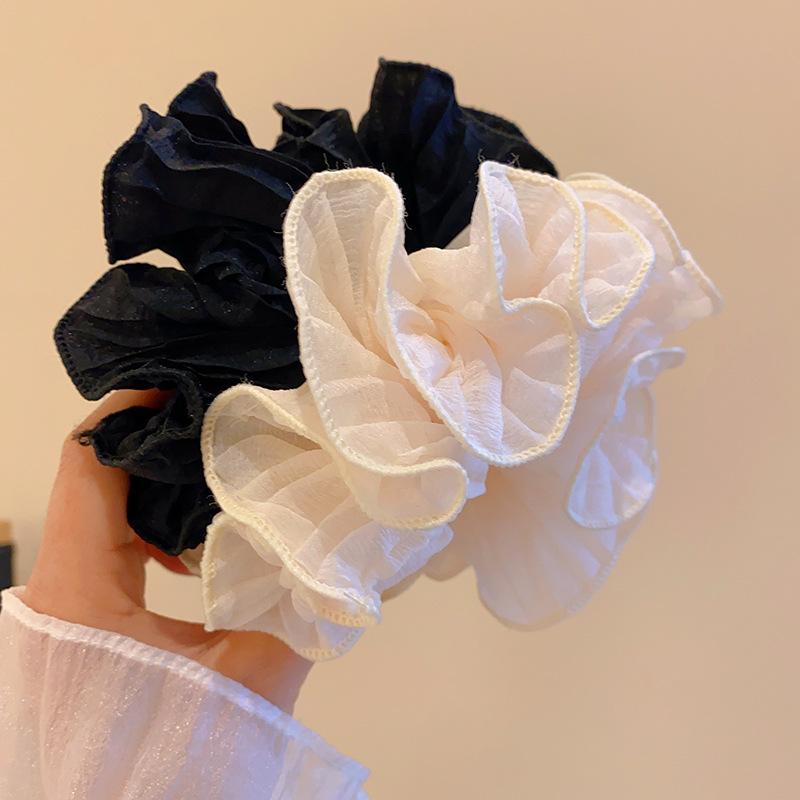 Fabric mesh lace double-layer large intestine hair band simple fashion head flower versatile head accessories hair accessories