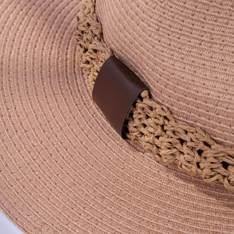 Nouveau Chapeau de Paille Cool Français Simple Vacances Plage Haut de Gamme Été Niche Chapeau Protection Solaire