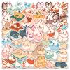 10/20/40pcs Kawaii Cartoon Rabbit Stickers Cute Creative Anime Animal Sticker Scrapbook Luggage Phone Decals Decoration Toy Gift