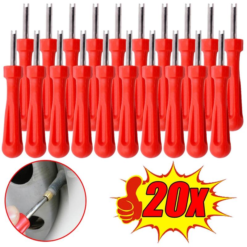 Universelle Ventilkegel-Entfernerwerkzeuge 1/20 Stück für Auto, Fahrrad, Motorrad, LKW, Reifenventil-Schaft-Reparatur-Schraubendreher, Autozubehör