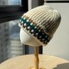 Korean Style Retro Striped Color Blocked Cold Hat New Versatile Student Thickened Warm Woolen Hat Single Layer Outdoor Knitted Hat