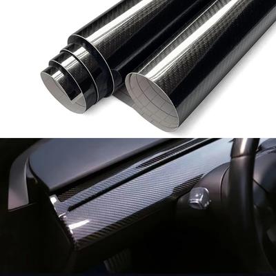 Glossy 6D Carbon Fiber Film Waterproof Car Vinyl Sticker Air Bubble Free For Car Wrap Roll Computer Phone Styling Accessories