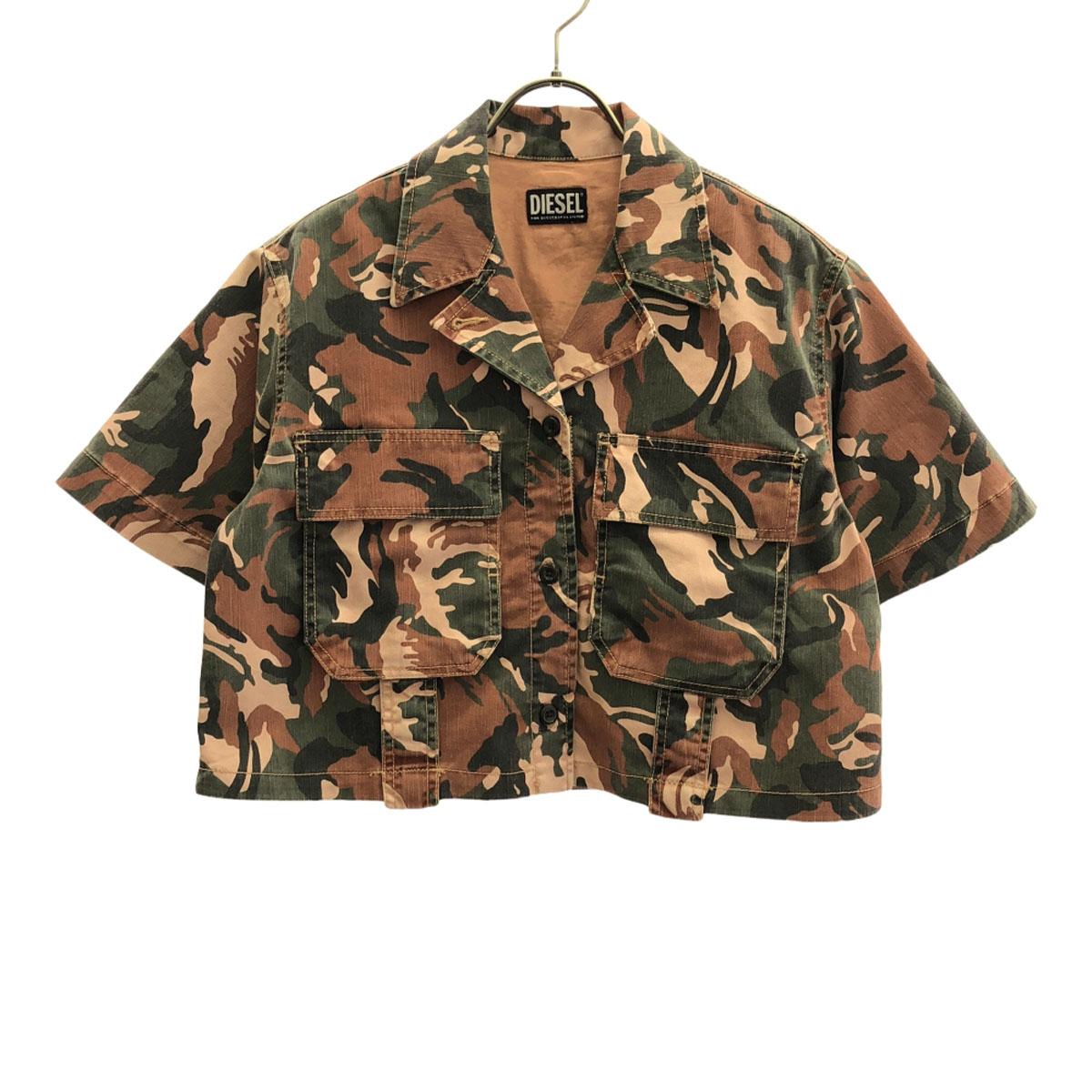 

DIESEL Camouflage Short sleeve Jacket XS Khaki camouflage Women Used