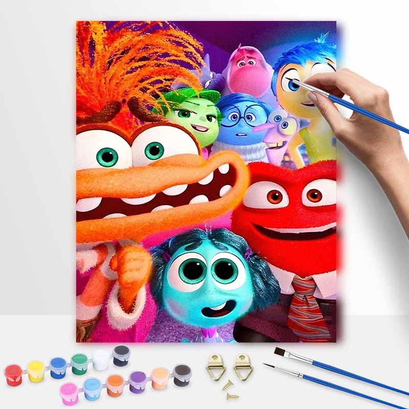 Disney oil painting painting art Inside Out emotions characters handmade diy painting home decoration gift 20x30cm