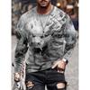 Oriental Dragon Printed Men's Long Sleeve T-shirt Autumn Daily Street Men's Fashion Long Sleeve T-shirt Casual Long Sleeve Top