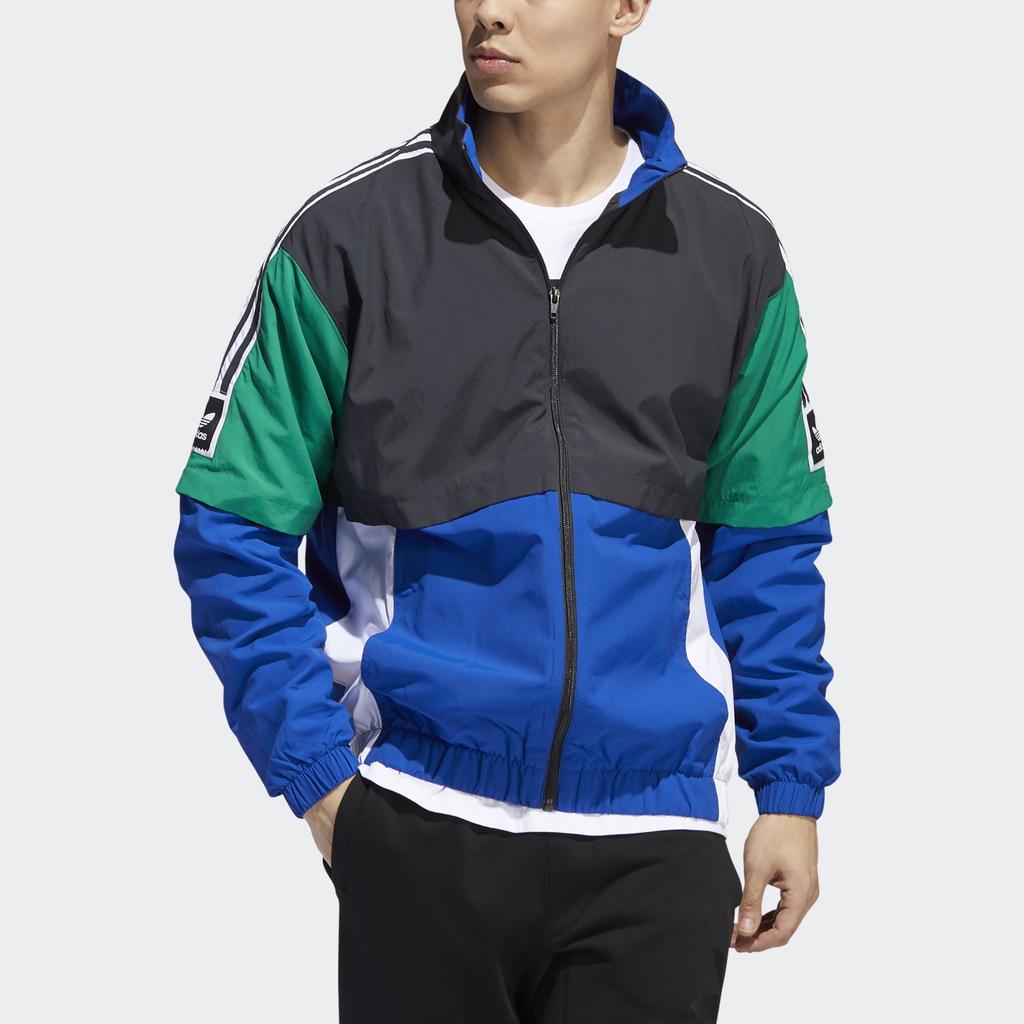Adidas Originals Trefoil Colorblock Retro Windbreaker Jacke V1 Herren Jacke Blau Schwarz EC7329