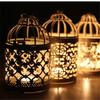 1PC kreatywne świeczniki Hollow wisząca klatka dla ptaków świecznik świecznik latarnia dekoracje ślubne Vintage świeczniki Home Decor
