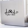 Heartbeat Soccer Ball Car Sticker for Vehicle Sporty Vinyl Decal for Motorcycle Waterproof Scratch Cover for Bumper