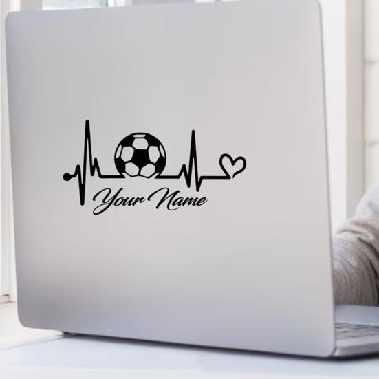 Heartbeat Soccer Ball Car Sticker for Vehicle Sporty Vinyl Decal for Motorcycle Waterproof Scratch Cover for Bumper