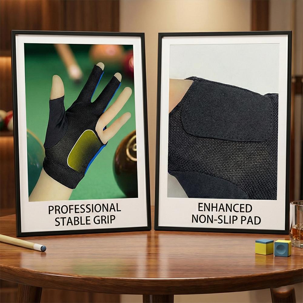 Left Hand Billiard Glove Beginners Non slip Three Finger Thin Breathable Snooker Training Glove Fingerless Protective Gear