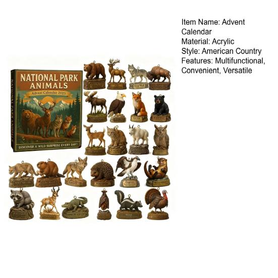 Veverka Vánoční adventní kalendář 2025 24denní odpočítávací krabička Multifunkční dekorace pro děti Rodinu Přátele