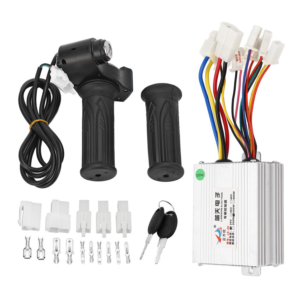24V 500W Brushed Motor Controller Digital Power Display Twist Throttle Handle Electric Bicycle Conversion Kit