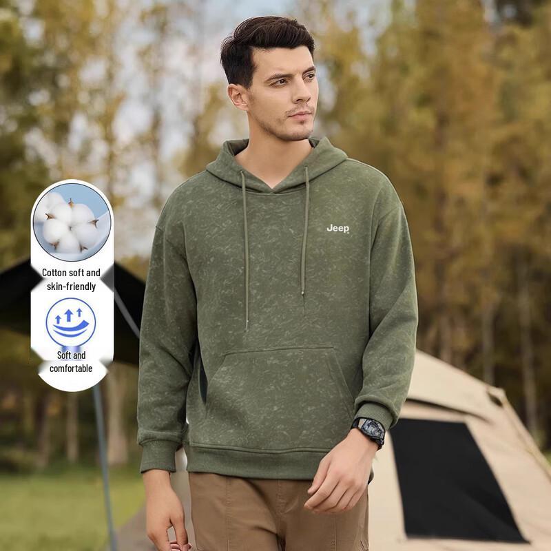 JEEP Men s Casual Hooded Sweatshirt L