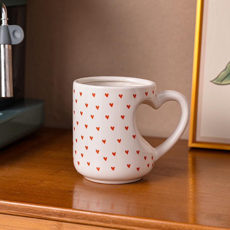Love Heart Ceramic Mug Creative Office Coffee Cup Cute Breakfast Mug Couple Gift Design 420ML