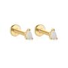 2 Pezzi Orecchino Piercing Minimalista in Acciaio Inossidabile con Opale per Donna Raffinati Piccoli Borchie a Corona Orecchino Cartilagine Gioielli per il Corpo Regalo
